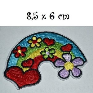 ÉCUSSON PATCH BRODE thermocollant ** 7,5 x 4 cm ** ÉTOILE NUAGE ARC-EN-CIEL