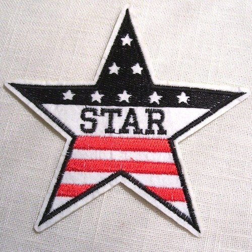 Applique patch écusson thermocollant ** 11 x 11 cm ** étoile star drapeau usa - applique à repasser