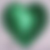 Écusson patch brodé thermocollant ** 7 x 7 cm ** coeur sequin valentin / vert - applique à repasser
