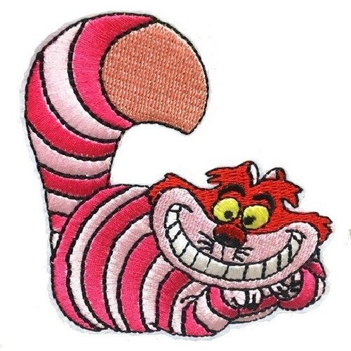 Écusson patch - chat humoristique rayure rose ** 7 x 8 cm ** applique à repasser
