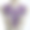 Col dentelle plastron / violet lilas ** 33 x 37 cm ** applique fleur brodée à coudre - cd111