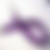 Collier cordon organza ** violet ** tour de cou coton ciré et ruban voile - vendu à l'unité - création bijoux pendentif