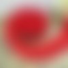 Df03 - dentelle plissée 3 rangs - rouge ** 4 cm ** galon satin froncé voile organza sequin fleur - vendu par 50 cm