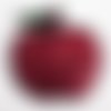 Patch écusson thermocollant - fruit pomme rouge sequin ** 6 x 6,5 cm ** applique à repasser