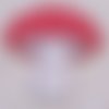 Écusson patch brodé thermocollant - champignon blanc rouge gris ** 5,5 x 5,5 cm ** applique à repasser