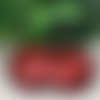 Patch écusson thermocollant - fruit cerise double rouge sequin feuille vert clair ** 6,5 x 7,5 cm ** applique à repasser