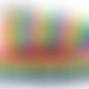 Ruban coeur arc en ciel rainbow multicolore scintillant ** 22 mm ** gros grain imprimé - vendu par 50 cm