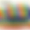 Ruban étoile arc en ciel rainbow multicolore scintillant ** 22 mm ** gros grain imprimé - vendu par 50 cm