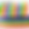 Ruban courbe arc en ciel rainbow multicolore scintillant ** 22 mm ** gros grain imprimé - vendu par 50 cm