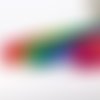 Ruban satin, arc en ciel multicolore / vif - rainbow ** 16 mm ** galon imprimé double face - vendu au mètre