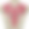Col dentelle plastron / rose ** 33 x 42 cm ** applique fleur brodée à coudre - cd111