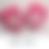 Bbf21 - bouton bois - fillette bandeau cheveux long - rose / écru ** 22 x 32 mm ** bouton fantaisie 2 trous - vendu à l'unité