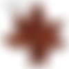Écusson patch - feuille arbre érable / marron ** 5 x 5 cm ** applique brodée thermocollante , à repasser
