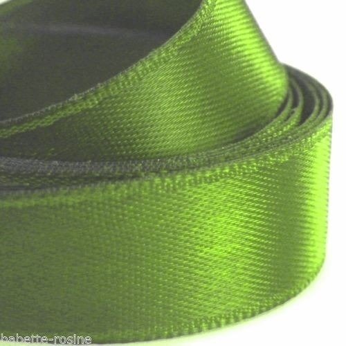 10 mètres de ruban satin uni - 052 / vert olive ** 10 mm ** galon simple face, mariage, fêtes, loisirs créatifs, noeuds
