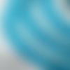 Df06 / étoile turquoise - dentelle plissée 2 rangs ** 30 mm ** organza sequin froncée - vendu par 50 cm