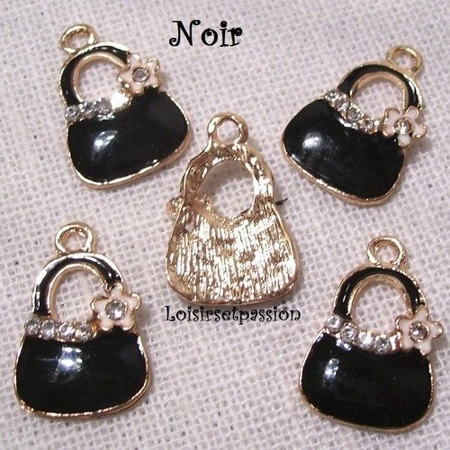 13 x 20 mm CHARMS BRELOQUES PERLE 122 STRASS LOT de 2 SACS à MAIN ÉMAILLÉ