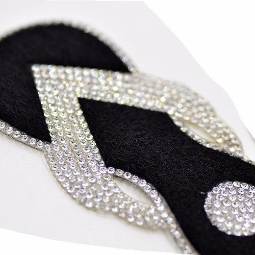 Patch strass cristal thermocollant ** 6 x 12 mm ** nu pied plage tong chaussure - applique à repasser 
