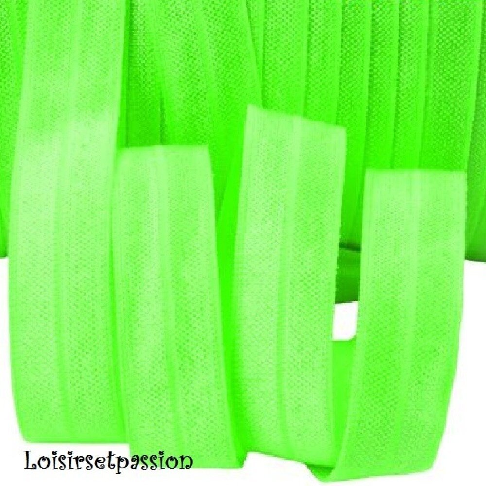 BANDEAU CHEVEUX ** VERT FLUO ** SERRE TÊTE ÉLASTIQUE à CUSTOMISER, DÉCORER  - Dentelle effet crochet - B12