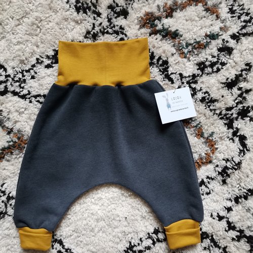 Sarouel évolutif bébé en jersey de coton chaud car molletonné
