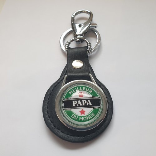 Porte clés papa, porte clés simili cuir papa, meilleur papa du monde,cadeau de noël