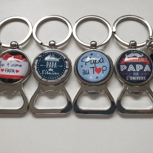 Porte clés papa,décapsuleur je t'aime papa,fêtes des pères