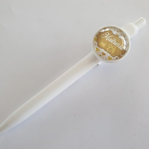 Stylo cabochon, " une maîtresse en or ", stylo maîtresse