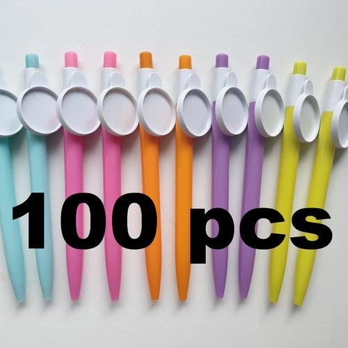 100 stylos cabochon, stylo bille avec support cabochon