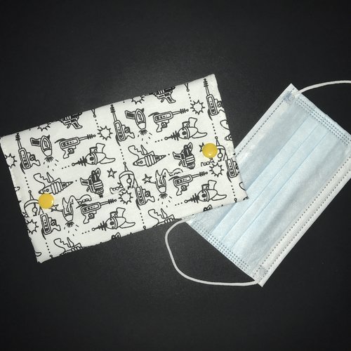 Pochette range masques à colorier laser jaune