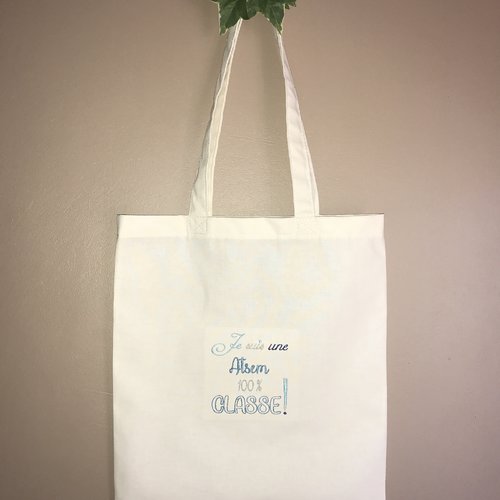 Tote bag atsem 100% classe écru