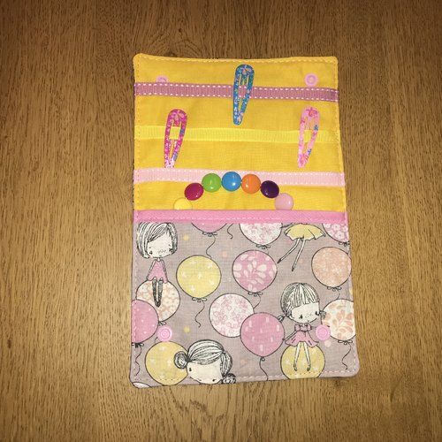 Pochette à barrettes fille ballons