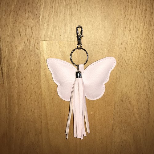 Porte-clés papillon rose