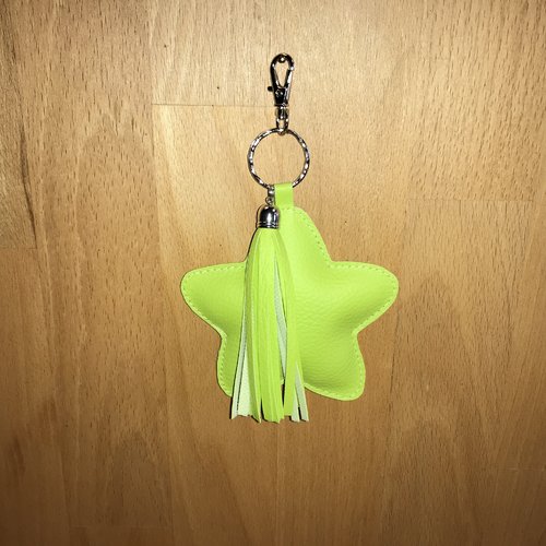 Porte-clés étoile ronde vert anis