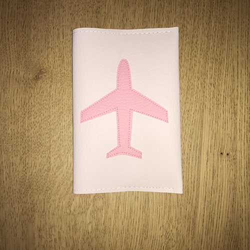 Protège passeport avion rose/rose baby
