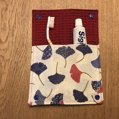 Étui brosse à dents ginko rouge