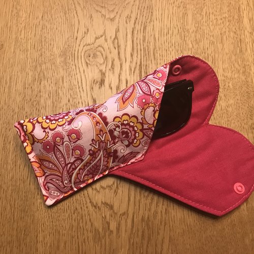 Étui à lunettes cachemire fuchsia