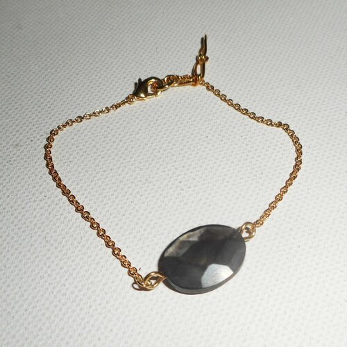 Bracelet abalone sur chaine plaqué or 