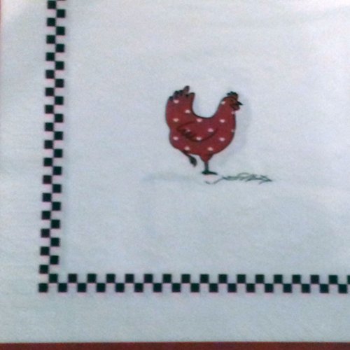 08 "serviette en papier"poule en coeur