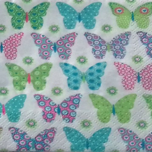 41 "serviette en papier" papillons multicolores (1)