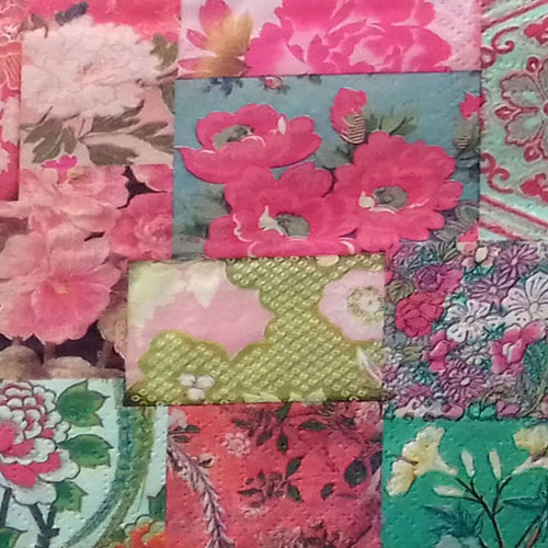 48 "serviette en papier" patchwork de fleurs