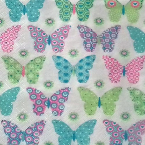 54 "serviette en papier" papillons multicolores (2)