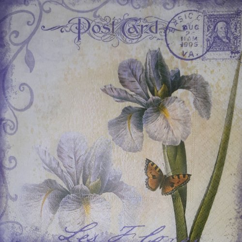 58 "serviette en papier" iris & papillon
