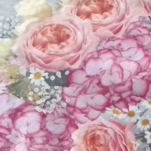 85 "serviette en papier" roses & hortensias