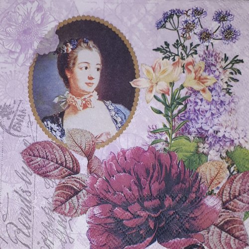 93 "serviette en papier" fleurs & portrait