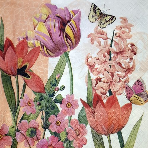 99  "serviette en papier" tulipes & jacynthes