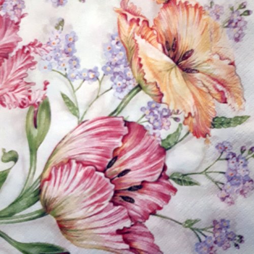 101  "serviette en papier" tulipes colorées