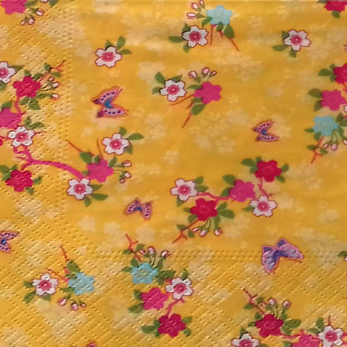 143 "serviette en papier" fleurettes & papillons