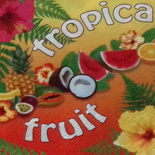 148 "serviette en papier" tropical & fruits
