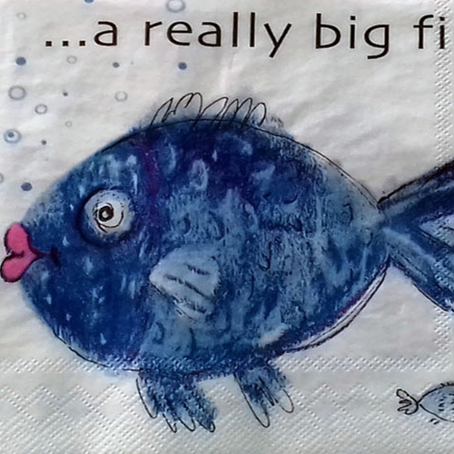 174 "serviette en papier" poisson bleu