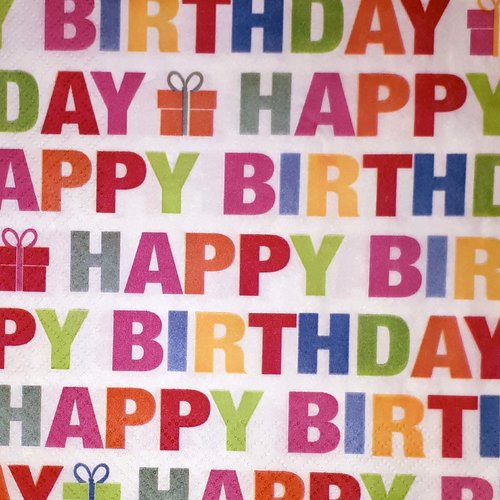 291 " serviette en papier" happy birthay