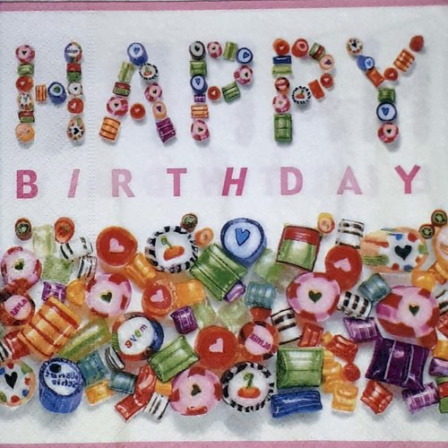 292 " serviette en papier" sweet birthay